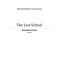 Law School Announcements 2009-2010 by Law School Announcements Editors