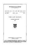 Law School Announcements (Summer 1923) by Law School Announcements Editors