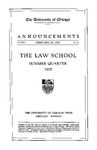 Law School Announcements (Summer 1925) by Law School Announcements Editors