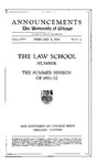 Law School Announcements (Summer 1931)