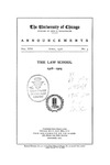 Law School Announcements 1908-1909 by Law School Announcements Editors