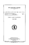 Law School Announcements 1912-1913 by Law School Announcements Editors