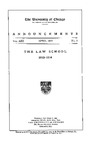 Law School Announcements 1913-1914 by Law School Announcements Editors