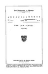 Law School Announcements 1922-1923