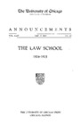 Law School Announcements 1924-1925 by Law School Announcements Editors