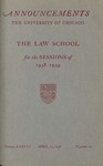 Law School Announcements 1938-1939 by Law School Announcements Editors