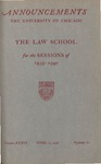 Law School Announcements 1939-1940