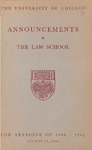 The Law School Announcements 1944-1945