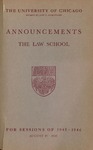 Law School Announcements 1945-1946