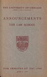 Law School Announcements 1947-1948