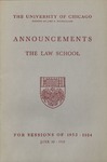 Law School Announcements 1953-1954