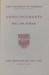 Law School Announcements 1954-1955