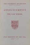 Law School Announcements 1955-1956