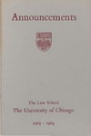 Law School Announcements 1963-1964 by Law School Announcements Editors