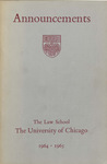 Law School Announcements 1964-1965